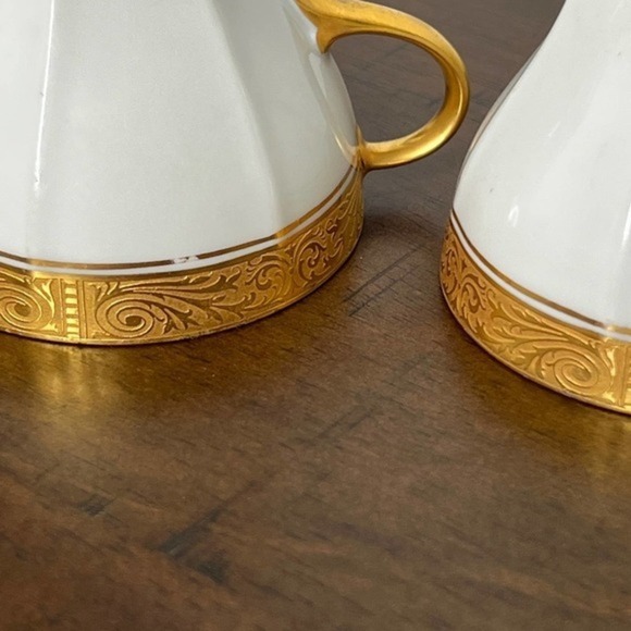 Ovington Bros Co Austria Cup Saucer Demitasse Intricate Gold Encrusted - Picture 11 of 16